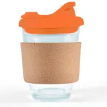 Vienna Coffee Cup / Snap Lid / Cork Band - Orange
