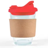 Vienna Coffee Cup / Snap Lid / Cork Band - Red