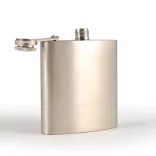 Stainless Steel Hip Flask - Angle Front Open no logo