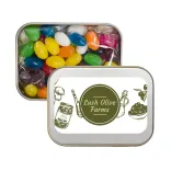 Assorted Colour Mini Jelly Beans in Silver Rectangular Tin - Silver/Assorted