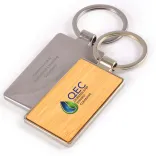 Rectangle Bamboo Zinc Keytag - Rectangle Bamboo Zinc Keytag