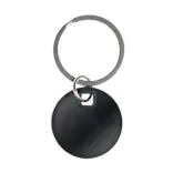 Circle Stainless Steel Keytag - Black