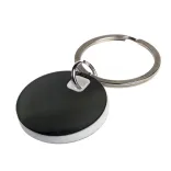 Circle Stainless Steel Keytag - White 2