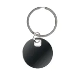 Circle Stainless Steel Keytag - White
