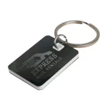 Rectangle Stainless Steel Keytag - Laser Engrave White