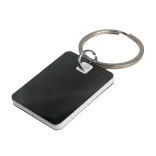 Rectangle Stainless Steel Keytag - White 2