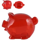 World's Smallest Pig Coin Bank - Transparent Red