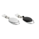 Premium Retractable ID Badge Holder - White and Black