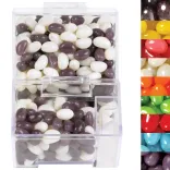 Corporate Colour Mini Jelly Beans in Dispenser - Clear/Corporate Colour