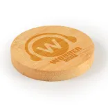 Discus Bamboo Bottle Opener Coaster  - Angle Front