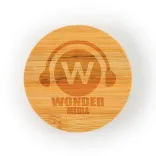 Discus Bamboo Bottle Opener Coaster  - Front