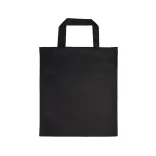 Coloured Cotton Short Handle Tote Bag - Black