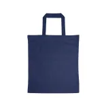 Coloured Cotton Short Handle Tote Bag - Navy Blue