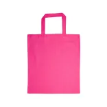 Coloured Cotton Short Handle Tote Bag - Pink