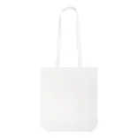 Coloured Cotton Long Handle Bag - White