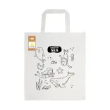 Colouring Short Handle Cotton Bag & Pencils - Under The Sea Design