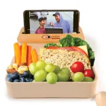 Stax Eco Lunch Box with Phone Holder Lid - Front with Food