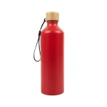 Gelato Aluminium Bottle with Bamboo Lid - Matte Red
