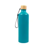 Gelato Aluminium Bottle with Bamboo Lid - Matte Teal