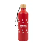 Gelato Aluminium Bottle with Bamboo Lid - Red Rotary Screen