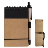 Tradie Cardboard Notebook with Pen  - Natural/Black
