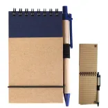Tradie Cardboard Notebook with Pen  - Natural/Blue