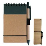 Tradie Cardboard Notebook with Pen  - Natural/Green