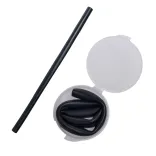 Silicone Straw in Case - Black