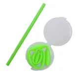 Silicone Straw in Case - Light Green