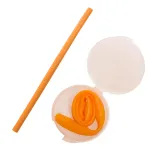 Silicone Straw in Case - Orange