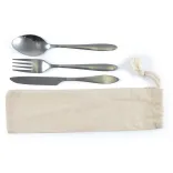 Banquet Cutlery Set in Calico Pouch - Natural