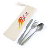 Banquet Cutlery Set in Calico Pouch - Banquet Cutlery Set in Calico Pouch