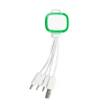 Family Light Up  3 in 1 Cable  - White/Light Green