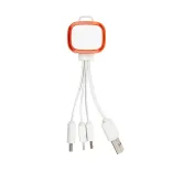 Family Light Up  3 in 1 Cable  - White/Orange