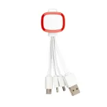 Family Light Up  3 in 1 Cable  - White/Red