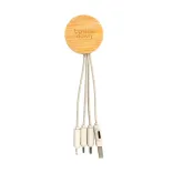 Sprite Round Bamboo Charging Cable - Laser Engraved