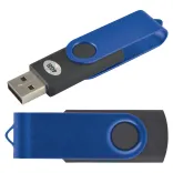 Swivel USB Flash Drive  - Black/Dark Blue