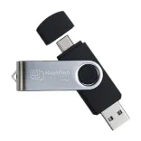 Swivel USB Flash Drive Dual 8GB - Laser Engrave Silver