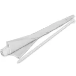 Bahama Beach umbrella in white, folded with pole shown in two parts