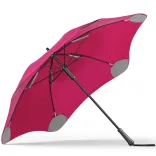 Underside view of BLUNT Classic umbrella in pink showing frame structure
