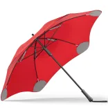 Underside view of BLUNT Classic umbrella in red showing frame structure