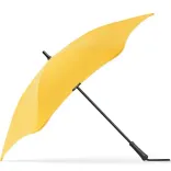 Side view of BLUNT Classic umbrella in citrus yellow with black handle