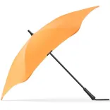 Side view of BLUNT Classic umbrella in mango orange with black handle