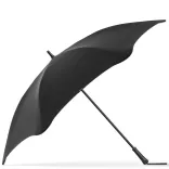 Side view of BLUNT Exec umbrella in ink black showing curved canopy and handle