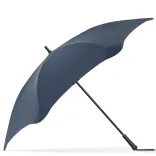 Side view of BLUNT Exec umbrella in midnight navy showing curved canopy and handle