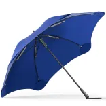 Back view of BLUNT Exec umbrella in ocean blue showing frame and reinforced canopy tips