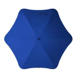 Top view of BLUNT Exec umbrella in ocean blue showing six-panel canopy