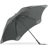 Back view of BLUNT Exec umbrella in storm grey showing frame and reinforced canopy tips