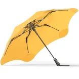 Side view of BLUNT Metro Umbrella in citrus yellow showing frame and canopy structure
