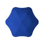 Top view of BLUNT Metro Umbrella in ocean blue with six-panel canopy and black centre tip